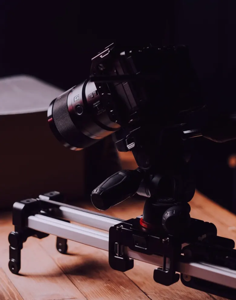 Camera on a dolly track