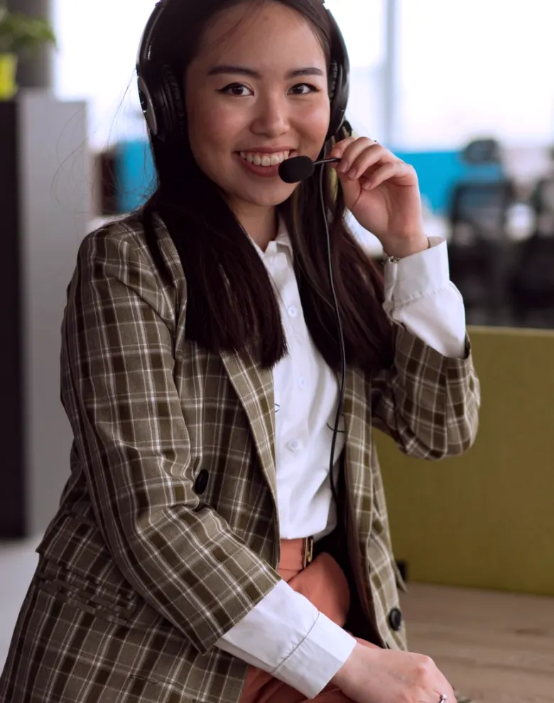 Floor manager with headset